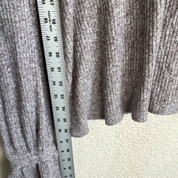 Lucky Brand Sweater Womens XL Heather Grey Ruffle‎ Wrist Lightweight Pullover - Picture 3 of 6
